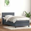 vidaXL Sommier &agrave; lattes de lit et matelas gris fonc&eacute; 80x210 cm velours