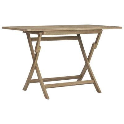 vidaXL Table de jardin pliante gris 120x70x75 cm bois de teck solide