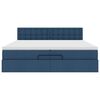 VidaXL Cadre de lit ottoman avec matelas bleu 200x200cm tissu