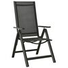 vidaXL Chaises pliables de jardin lot de 2 Textil&egrave;ne et aluminium Noir