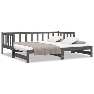 vidaXL Lit coulissant sans matelas gris 2x(90x190) cm
