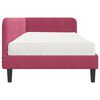 vidaXL Cadre de lit d'angle avec matelas Bordeaux 90 x 190 cm Velours
