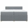 vidaXL Sommier &agrave; lattes de lit avec matelas Gris clair 200x200cm Tissu