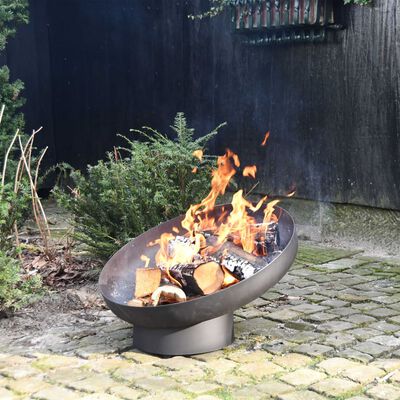 Esschert Design Vasque à feu inclinée Noir Acier FF402
