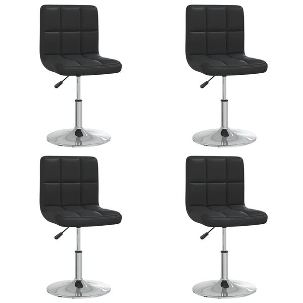 vidaXL Chaises &agrave; manger lot de 4 noir similicuir