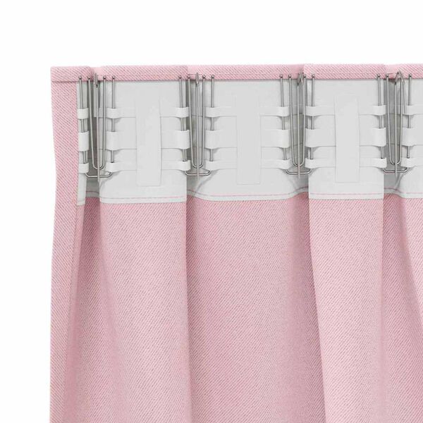 vidaXL Rideaux occultants avec anneaux 2 pcs Rose b&eacute;b&eacute; 245 x 140 cm