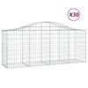 vidaXL Paniers &agrave; gabions arqu&eacute;s 30 pcs 200x50x80/100 cm Fer galvanis&eacute;