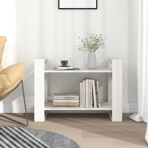 vidaXL Biblioth&egrave;que/S&eacute;parateur de pi&egrave;ce Blanc 80x35x56,5 cm Pin solide