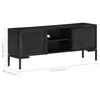 vidaXL Meuble TV Noir 115x30x46 cm Bois massif de manguier