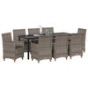 vidaXL Ensemble de salle &agrave; manger pour jardin 9 pcs Gris polyrotin