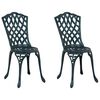 vidaXL Chaise de jardin 2 pc Vert Aluminium