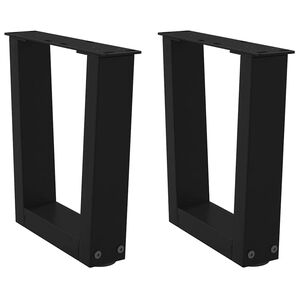 vidaXL Pieds de table basse en V 2 pi&egrave;ces Noir 30 x (30-31,3) cm Acier