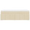vidaXL Sommier &agrave; lattes de lit avec matelas Cr&egrave;me 80x200 cm Tissu