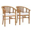 vidaXL Chaises de jardin avec coussins lot de 2 Bois de teck solide