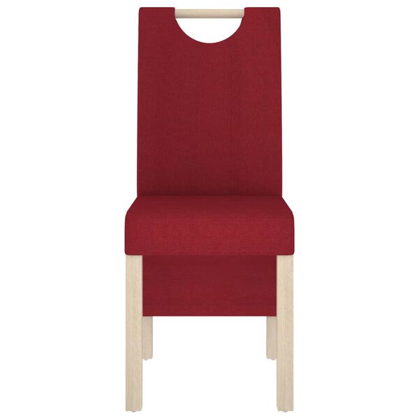vidaXL Chaises &agrave; manger lot de 2 rouge bordeaux tissu