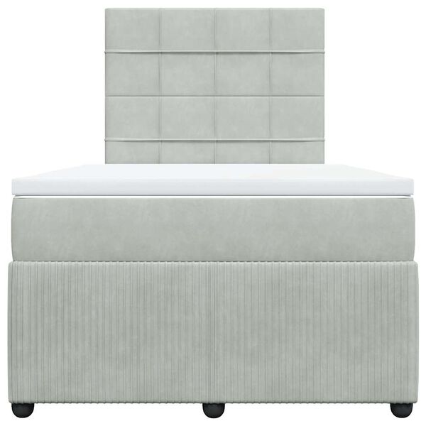 vidaXL Sommier &agrave; lattes de lit et matelas gris clair 120x190cm velours