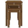 vidaXL Tables gigognes 3 pcs Marron miel Bois de pin massif