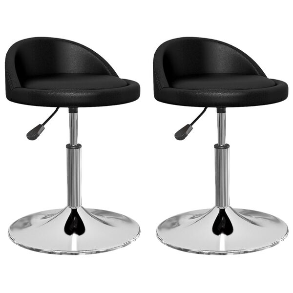 vidaXL Chaises &agrave; manger pivotantes lot de 2 noir similicuir