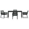 vidaXL Ensemble de salle &agrave; manger pour jardin 5 pcs Noir
