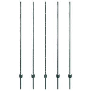 vidaXL Poteau de cl&ocirc;ture. 5 pcs Vert 160 cm Acier