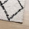 vidaXL Tapis shaggy &agrave; poils longs moderne cr&egrave;me et noir 80x250 cm