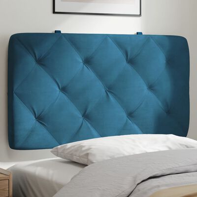 vidaXL Coussin de tête de lit bleu 80 cm velours