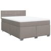 vidaXL Sommier &agrave; lattes de lit avec matelas Taupe 140x200 cm Tissu