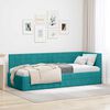 vidaXL Cadre de lit d'angle Turquoise 80 cm x 200 cm Velours