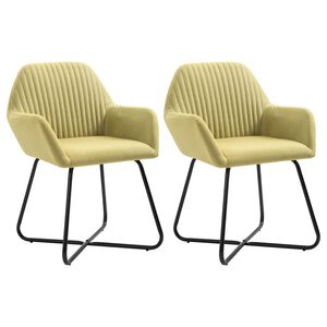 vidaXL Chaises &agrave; manger lot de 2 vert tissu