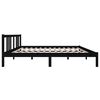 vidaXL Cadre de lit sans matelas noir bois massif 150x200 cm