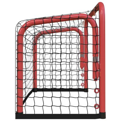 vidaXL But de hockey avec filet rouge et noir 68x32x47 cm