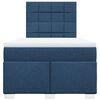 vidaXL Sommier &agrave; lattes de lit avec matelas bleu 120x190 cm tissu