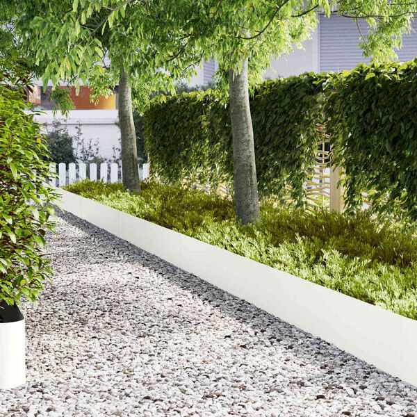 vidaXL Bordure de Pelouse 30 pcs Blanc 100 x 0.05 x 20 cm