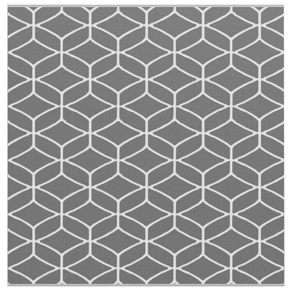 vidaXL Tapis d'extérieur Géométrique ARAKIL Gris et blanc 300 x 300 cm