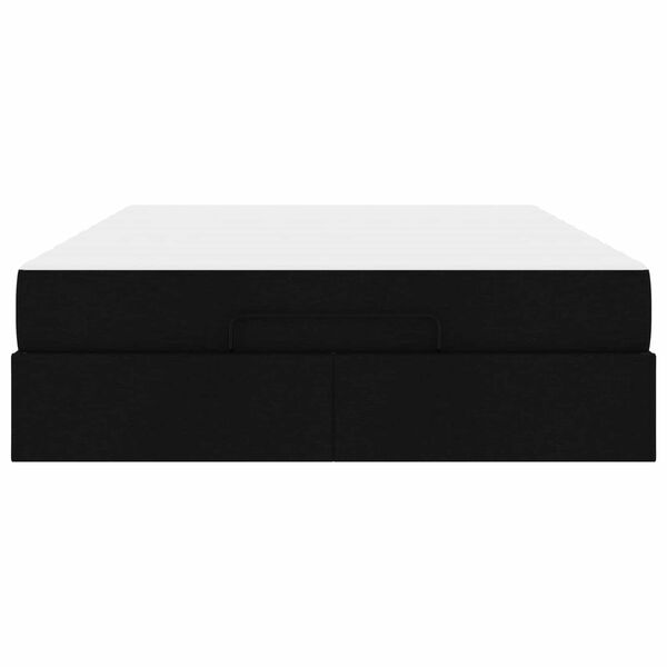 vidaXL Cadre de lit avec matelas avec matelas 2 pcs Noir tissu