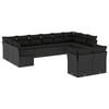 vidaXL Salon de jardin 12 pcs avec coussins noir r&eacute;sine tress&eacute;e