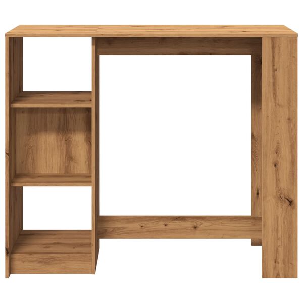 vidaXL Table de bar avec &eacute;tag&egrave;re ch&ecirc;ne artisanal bois d'ing&eacute;nierie