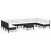 vidaXL Salon de jardin 11 pcs avec coussins R&eacute;sine tress&eacute;e Noir