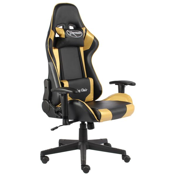 vidaXL Chaise de jeu pivotante Dor&eacute; PVC