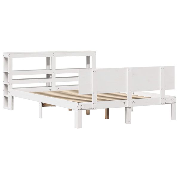 vidaXL Cadre de lit avec t&ecirc;te de lit sans matelas blanc 120x190 cm