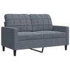 vidaXL Canap&eacute; &agrave; 2 places Gris fonc&eacute; 120 cm Velours