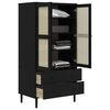 vidaXL Garde-robe SENJA aspect rotin noir 90x55x175 cm bois massif pin