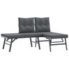 vidaXL Bancs de jardin avec coussins lot de 2 acier enduit de poudre