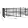 vidaXL Chenil d'ext&eacute;rieur pour chiens Acier 11,06 m&sup2;