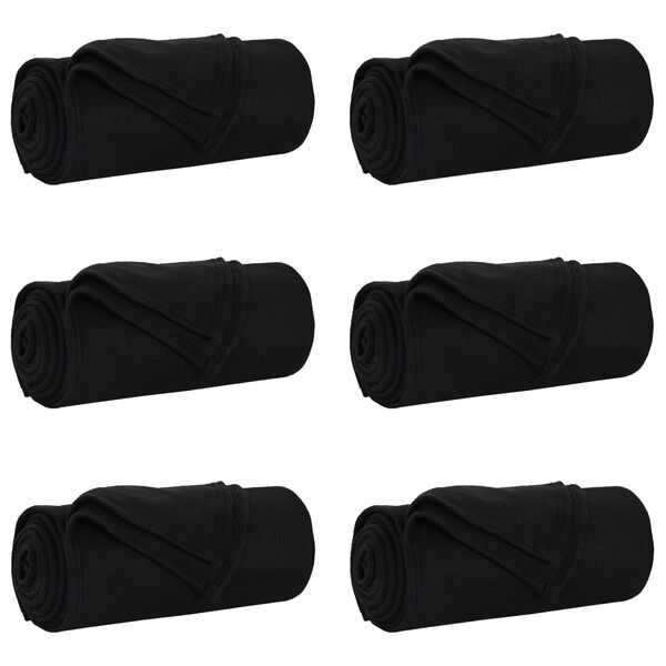 vidaXL Couvertures &agrave; jeter 6 pcs Noir 270 x 240 cm Toison