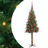 vidaXL Sapin de No&euml;l mince Vert 150 cm PVC et bois de pin massif