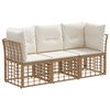 vidaXL Ensemble de canap&eacute;s d'ext&eacute;rieur 3 pcs Naturel Polyester