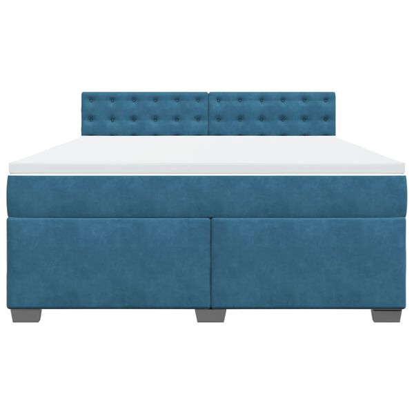 vidaXL Sommier &agrave; lattes de lit et matelas bleu 180x200 cm velours