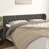 vidaXL T&ecirc;te de lit avec oreilles Gris fonc&eacute; 203x23x78/88 cm Velours