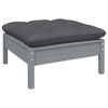 vidaXL Salon de jardin 8 pcs avec coussins Gris Bois de pin massif
